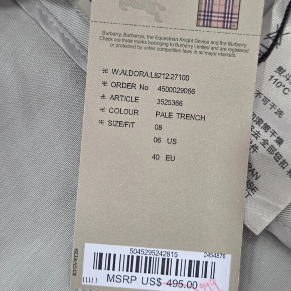 Burberry Light Gray Double-Breasted Trench Coat - Picture 9 of 17